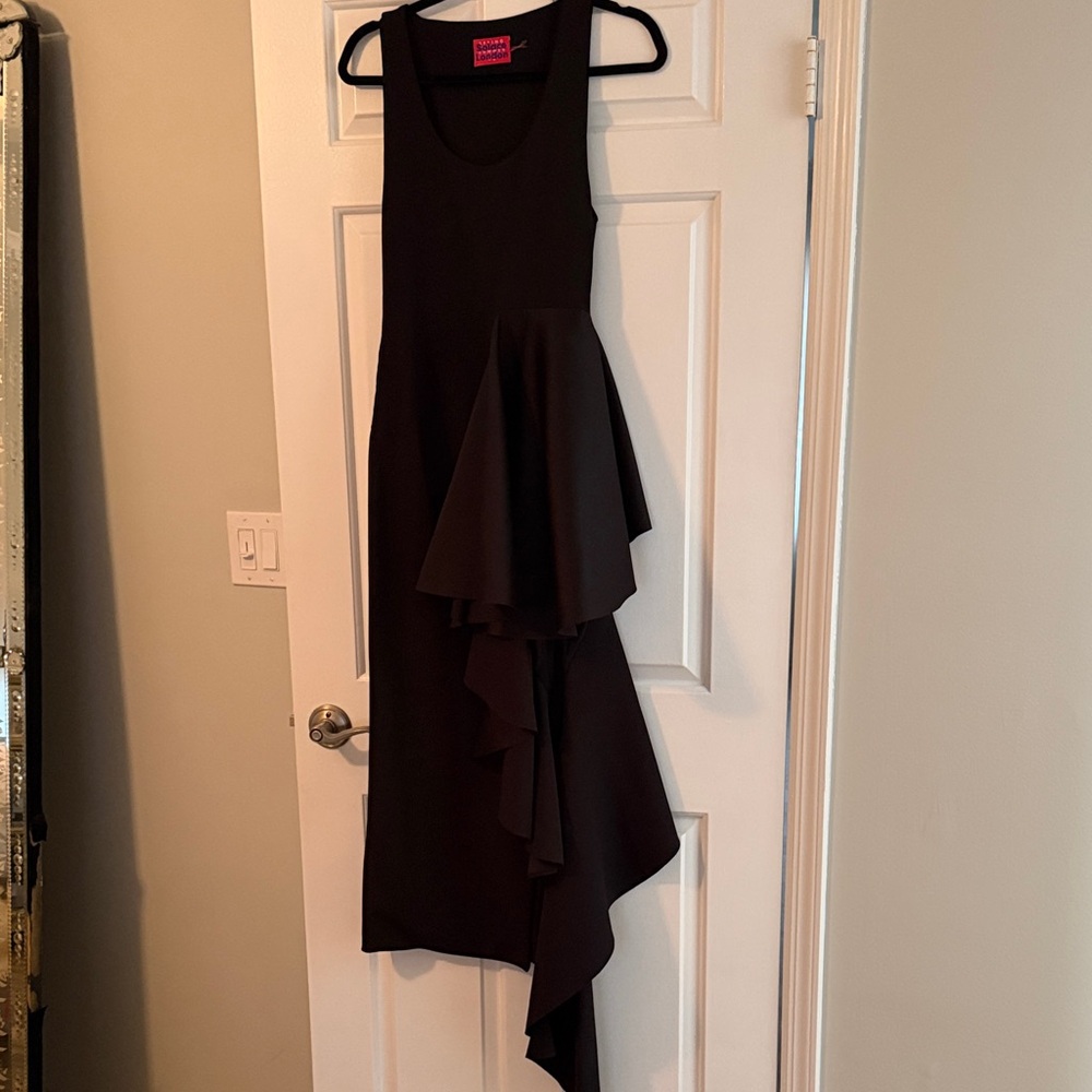 Solace London Elegant Black Asymmetrical Dress
